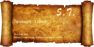 Sponga Tibor névjegykártya